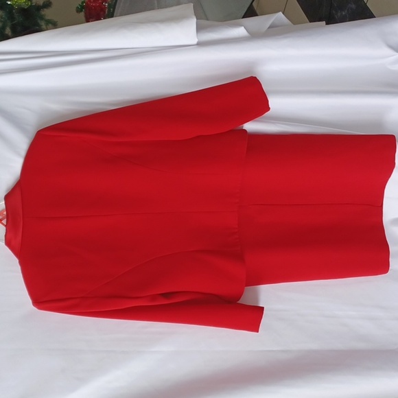 VTG Plaza South Red Button Blazer & Skirt 2 Pc Set, Suit Outfit Sz 12, satin trm - Picture 4 of 11